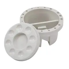 KINGART&reg; Round Brush Tub Basin with Built In 9-Well Paint Palette
