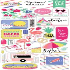 Echo Park Paper Co. Best Summer Ever Chipboard Phrases Stickers