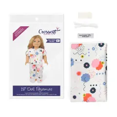Crosscut Sewing Co.&reg; Doll Pajama Sewing Project Kit - Beginner Friendly DIY Sewing Kit White geo
