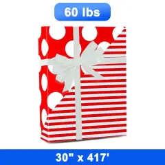 Classic Striped Gift Wrap 30" x 417" Roll 60 lbs
