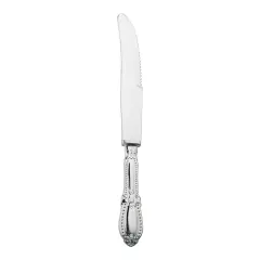 Silver Baroque Disposable Plastic Dinner Knives (240 Knives)