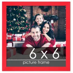 Square Classic Modern Red Picture Frame - UV Acrylic, Foam Board Backing, Hanging Hardware
