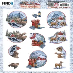 Find It Trading Amy Design 3D Push Out Sheet-Moose, Hygge Harmony