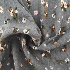 1 Yard Warm Gray Rayon Crinkle Crepon Fabric, Lightweight 50/52" Wide Apparel Fabric