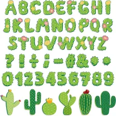 110Pcs Cactus Classroom Decor Cactus Letter