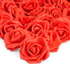 Juvale 100 Pack Red Artificial Flowers - 3 Inches, Fake Carnations for Wedding, Bridal Shower & Valentine's Day Decorations, Arts and Crafts