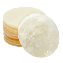 20 Pack Round Capiz Shells with Holes for Jewelry Making, Decoration, Wind Chimes, Crafts (2.5 In) Brown