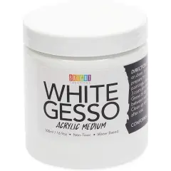 17oz White Gesso Canvas Primer for Painting, Acrylic Paint Medium for Arts and Craft Supplies (500 ml)
