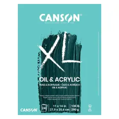 Canson XL Oil & Acrylic Pad 11"X14"-Fold Over, 24 Sheets