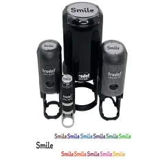 Smile Fun Text Self-Inking Rubber Stamp for Stamping Crafting Planners Pink