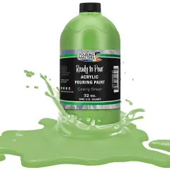 Pouring Masters Celery Green Ready to Pour Acrylic Pouring Paint - Premium 32-Ounce Pre-Mixed Fluid Acrylic Paint - Fluid Art Supplies for Canvas, Wood, Paper, Tile & Rocks