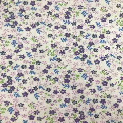 1 Yard Purple Small Daisy Print Poly Cotton Fabric for Sewing Crafts and Decorative Projects 59/60 Inch Width