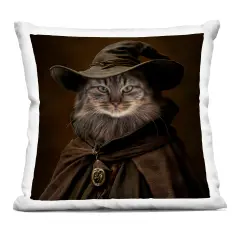 Stupell Industries Whiskered Wizardry Cat Indoor Pillow, 18 x 7 x 18