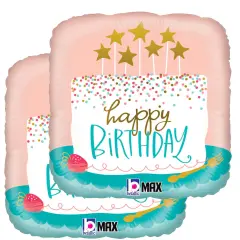 Betallic&reg; 18 Inch Birthday Confetti Cake Foil Mylar Balloon