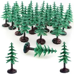 30 PCS Miniature Trees Miniature Christmas Tree Figurines for Crafts Plastic Trees Scenery Landscape Model Pine Tree Diorama Trees