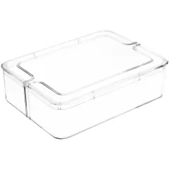 Pioneer Plastics 030C Clear Small Rectangular Plastic Container, 5.4375" W x 4" D x 1.5" H