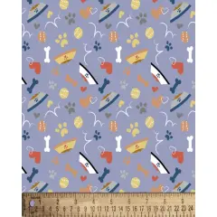 Dogs Love Bones Cotton Fabric | By the Yard | Sewing and Crafting | 44 inches wide