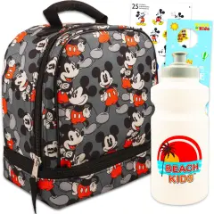 Mickey Mouse Lunch Box for Boys Set - Bundle with Insulated Mickey Lunch Bag
