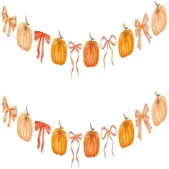 2 Pack Fall Decor Fall Pumpkin Garland (Orange)