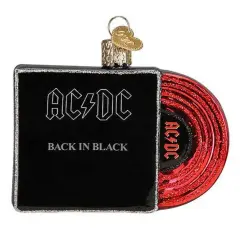 Old World Christmas 3.0 Inch Back In Black Album Cover Christmas Tree Ornament , Christmas Decor Ac Dc Rock And Roll Multicolored