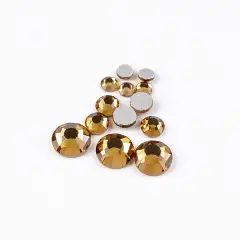 Crystal Lane DIY Combo Glass Flatback Rhinestones SS3 / SS6 / SS12 Lt. Colorado Topaz