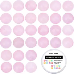 100Pcs Natural Crystal Beads Stone Gemstone Round Loose Energy Healing Beads with Free Crystal Stretch Cord for Jewelry Making (Rose Quartz, 6MM)