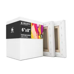 CRAFTS Stretched Canvas 6" X 8" Pack of 6
