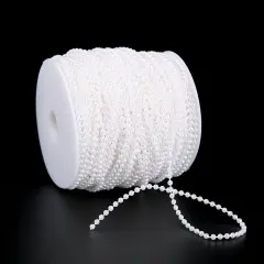 White Pearl Garland Strand,2.5mm Crystal Beads Faux Bead Spool Rope for Wedding Party Decoration