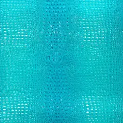 1 Yard 3D Embossed Gator Vinyl Fabric Faux Alligator Upholstery Craft Material Durable 56" Width Aqua Blue