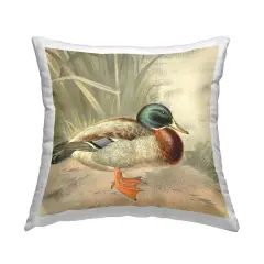 Mallard Duck Scene Design by Gail Fraser Throw Pillow 