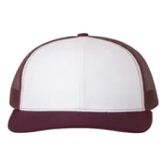 Richardson&reg; Snapback Trucker Cap White/ Maroon