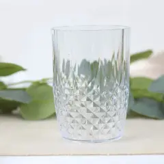 6 Crystal Clear 16 oz Plastic Disposable DRINKING GLASSES Party Events