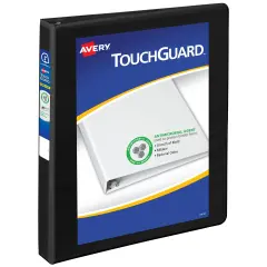 Avery TouchGuard Protection View 3 Ring Binder, Clear View Cover, 1" Slant Rings, 1 Black Binder (17118)