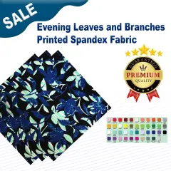 Evening Leaves and Branches Printed Spandex Fabric
