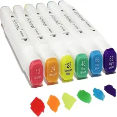 6pcs Multicolor Alcohol Markers Under