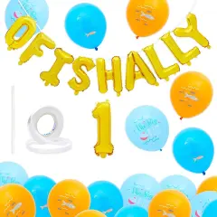 The Big One Balloons for 1st Birthday Party, Ofishally 1 Decorations (61 Pieces) Multicolor