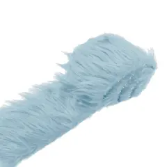 18" x 60" Size Long Pile Shaggy Faux Fur Strip Fabric for Crafts Costumes Home Decor Trim Blue