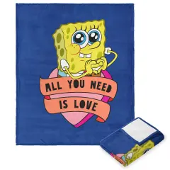 Nickelodeon Spongebob Squarepants Valentine's Day Silk Touch Throw Blanket Hearty Sponge