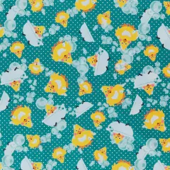 Mook Fabrics Bath Time Printed PUL Fabric [60 in. Wide] - By The Yard Teal