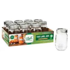 Ball Easy-Label Smooth-Sided Mason Jars - 16 oz, Pkg of 12