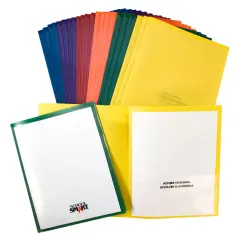 School Smart Take Home Folders, Assorted Colors, Set of 24