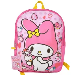 Hello Kitty My Melody 15" Pink School Backpack for Girls