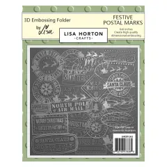 Lisa Horton Crafts Embossing Folder-Postal Marks North Pole
