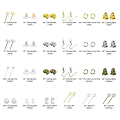 2400 Pieces Earring Making Supplies Kit with 24 Style Earring Hooks, Earring Backs, Earrings Posts and Earring Making Findings for Adult