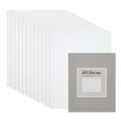 Creative Mark Cotton Canvas Panels Packs of 12 - Professional Quality Fine Weave Acrylic Primed Artist Canvas Boards for Painting, Acrylics, Studios, & More