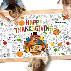 Family Fun Thanksgiving Activity Poster - 31.5 x 72 Inches, Turkey-Themed