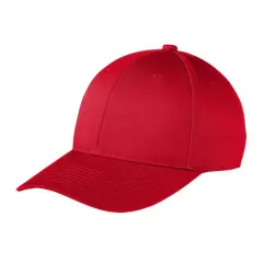 Port Authority Snapback Fine Twill Cap, Structured Mid-Profile Adjustable Hat Red
