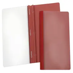 Earthwise Clear Front Report Cover, 8-1/2 x 11 Inches, Red, Pack of 25