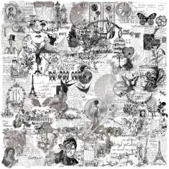 50PCS - Vintage French Scrapbook Stickers