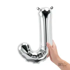 NorthStar Balloons&reg;16" Silver Letter J Balloon Air Fill Only